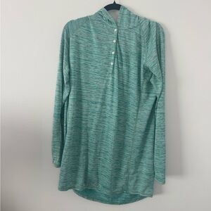 Simms Fishing Hoodie Shirt Women’s XL Green Performance Long Sleeve Sun Shirt